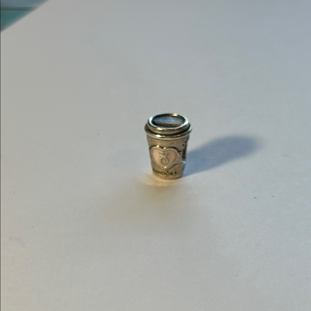 Take a Break Pandora Coffee Cup Charm Pink Enamel silver ALE 925